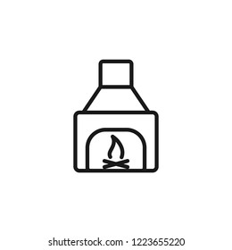 Fireplace icon. high quality line fireplace icon on white background. from furniture collection flat trendy vector fireplace symbol. use for web and mobile