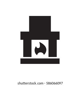 fireplace icon illustration isolated vector sign symbol