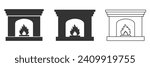 Fireplace icon. Interior home symbol set fireplace vector ilustration.