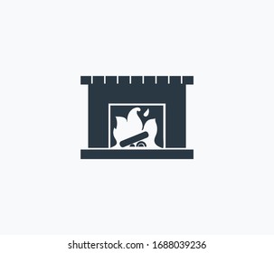 Fireplace icon isolated on clean background. Fireplace icon concept drawing icon in modern style. Vector illustration for your web mobile logo app UI design.