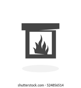 Fireplace icon isolated on white background. Fireplace vector logo. Flat design style. Modern vector pictogram for web graphics - stock vector
