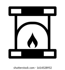 fireplace icon isolated sign symbol vector illustration - high quality black style vector icons
