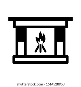 fireplace icon isolated sign symbol vector illustration - high quality black style vector icons
