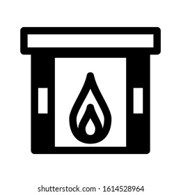 fireplace icon isolated sign symbol vector illustration - high quality black style vector icons
