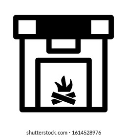 fireplace icon isolated sign symbol vector illustration - high quality black style vector icons
