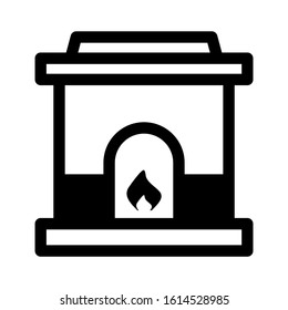 fireplace icon isolated sign symbol vector illustration - high quality black style vector icons

