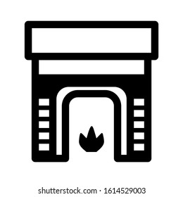 fireplace icon isolated sign symbol vector illustration - high quality black style vector icons
