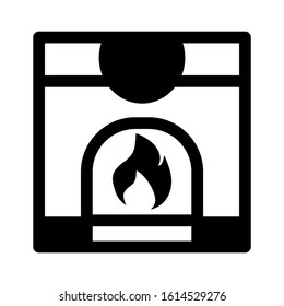 fireplace icon isolated sign symbol vector illustration - high quality black style vector icons
