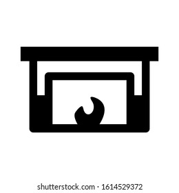fireplace icon isolated sign symbol vector illustration - high quality black style vector icons
