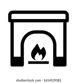 fireplace icon isolated sign symbol vector illustration - high quality black style vector icons
