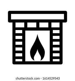 fireplace icon isolated sign symbol vector illustration - high quality black style vector icons
