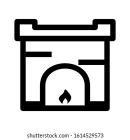 fireplace icon isolated sign symbol vector illustration - high quality black style vector icons
