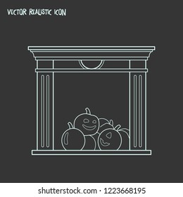 Fireplace icon line element. Vector illustration of fireplace icon line isolated on clean background for your web mobile app logo design.