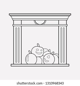 Fireplace icon line element. Vector illustration of fireplace icon line isolated on clean background for your web mobile app logo design.