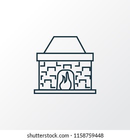 Fireplace icon line symbol. Premium quality isolated furnace element in trendy style.