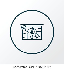 Fireplace icon line symbol. Premium quality isolated decoration element in trendy style.