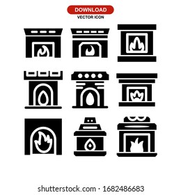 fireplace icon or logo isolated sign symbol vector illustration - Collection of high quality black style vector icons
