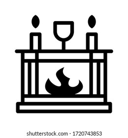 fireplace icon or logo isolated sign symbol vector illustration - high quality black style vector icons
