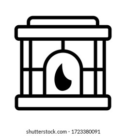 fireplace icon or logo isolated sign symbol vector illustration - high quality black style vector icons
