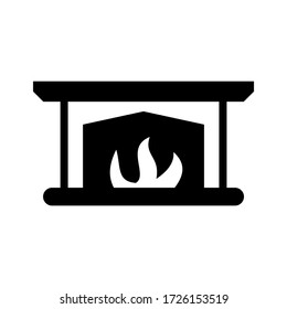 fireplace icon or logo isolated sign symbol vector illustration - high quality black style vector icons
