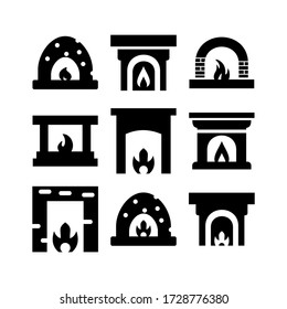 fireplace icon or logo isolated sign symbol vector illustration - Collection of high quality black style vector icons
