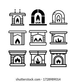 fireplace icon or logo isolated sign symbol vector illustration - Collection of high quality black style vector icons
