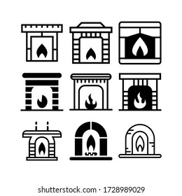 fireplace icon or logo isolated sign symbol vector illustration - Collection of high quality black style vector icons
