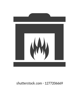 Fireplace icon on white background. Vector illustration