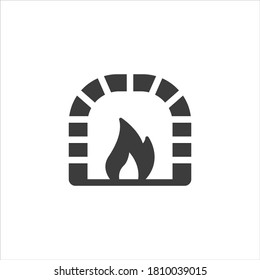 Fireplace icon on white background