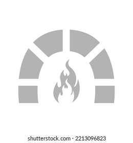 Icono de chimenea en fondo blanco, ilustración vectorial