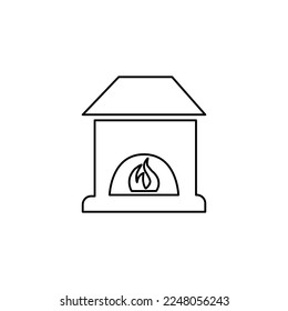fireplace icon on a white background, vector illustration