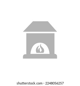 fireplace icon on a white background, vector illustration