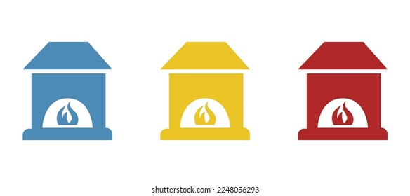 fireplace icon on a white background, vector illustration
