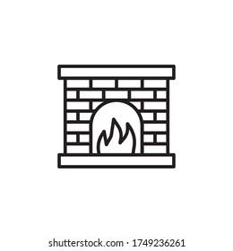 vector de diseño de contorno de icono de chimenea. aislado en fondo blanco