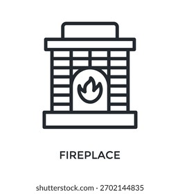 Kamin-Symbol-Umrissformat. Vektorgrafik für Grafikdesign