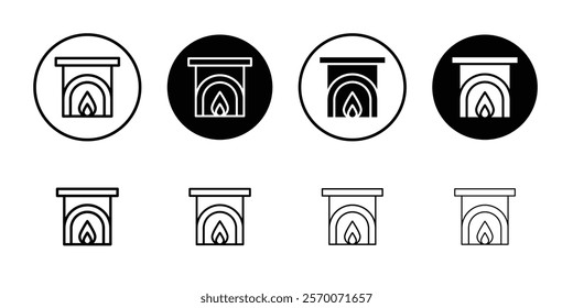 Fireplace icon Outline vector for web ui