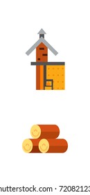Fireplace icon set