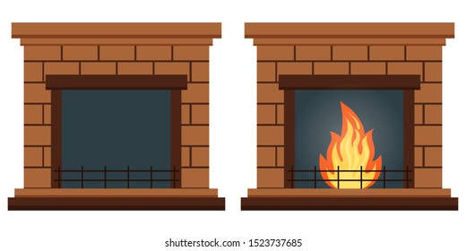 Oven Furnace Fireplace Set Images Stock Photos Vectors