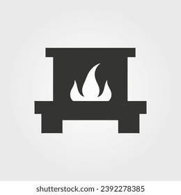 Fireplace icon - Simple Vector Illustration