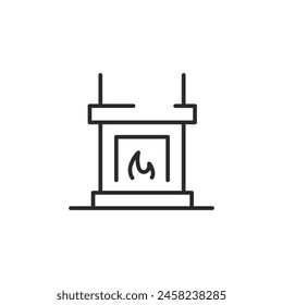 Icono de chimenea. Representación simplificada de una chimenea, ideal para temas de decoración del hogar, App de diseño de interiores y contenido relacionado con el invierno. Captura la esencia del calor y la comodidad. Ilustración vectorial