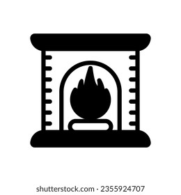 fireplace icon solid style vector