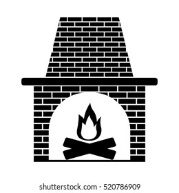 fireplace icon stock vector illustration flat design