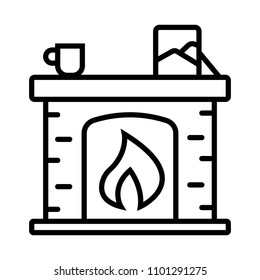 Fireplace icon vector
