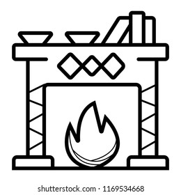 Fireplace Icon vector