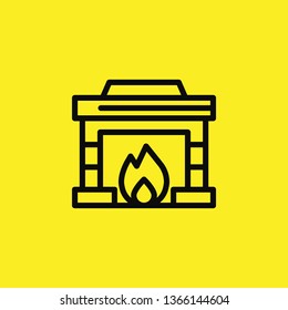 fireplace icon vector