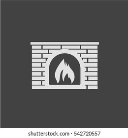 Fireplace icon vector