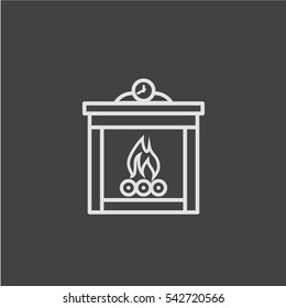 Fireplace icon vector