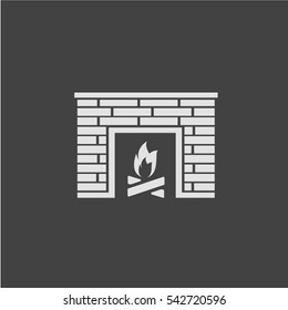 Fireplace icon vector