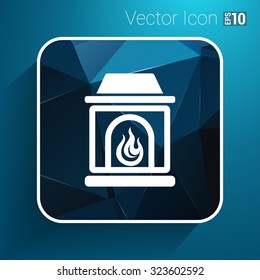 fireplace icon vector button logo symbol concept.