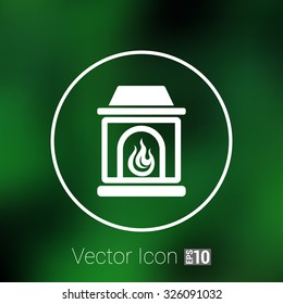 fireplace icon vector button logo symbol concept.